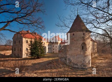 Castello medievale nel villaggio di Witostowice, vicino alla città di Ziebice, bassa Slesia regione, Polonia Foto Stock