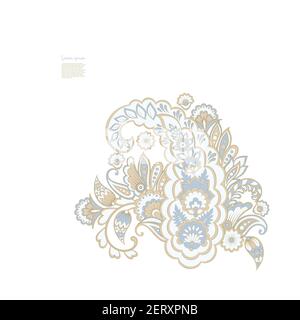 Paisley Floral vettore orientale modello isolato Illustrazione Vettoriale