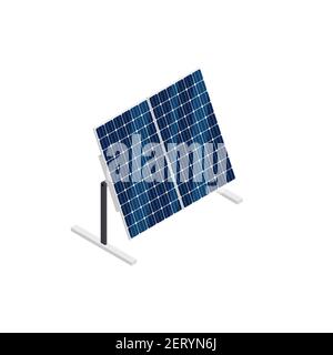 Pannelli solari isometrici isolati su sfondo bianco. Vettore. Illustrazione Vettoriale