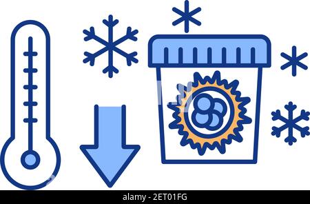 Icona del colore RGB delle ovaie congelate Illustrazione Vettoriale