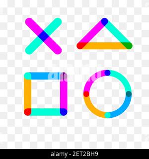 Forme geometriche di colore astratte. Elementi di progettazione per logo, icone, segni o simboli. Illustrazione vettoriale Illustrazione Vettoriale