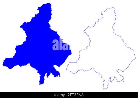 Provincia di Verbano-Cusio-Ossola (Italia, Repubblica Italiana, Regione Piemonte) mappa illustrazione vettoriale, schizzo della mappa Provincia di Verbano Cusio Ossola Illustrazione Vettoriale