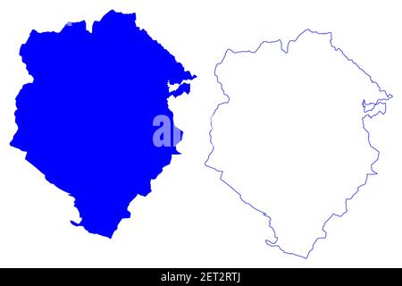 Provincia di Biella (Italia, Repubblica Italiana, Regione Piemonte) mappa illustrazione vettoriale, schizzo della mappa Provincia di Biella Illustrazione Vettoriale