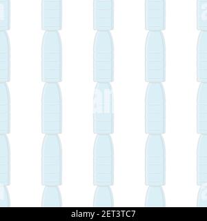 Illustrazione sul set di temi bottiglie di plastica di tipo identico per acqua potabile. Modello d'acqua composto da accessori per la cucina di raccolta, bottiglia di plastica Illustrazione Vettoriale