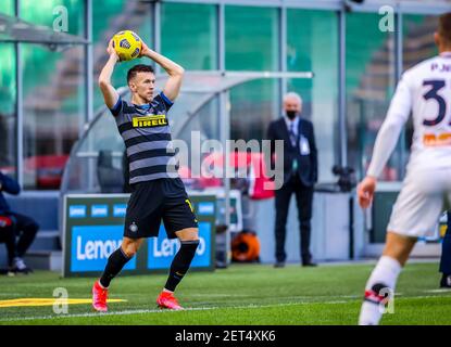 Ivan Perisic del FC Internazionale in azione durante il campionato italiano Serie A Football Match tra FC Internazionale e Genova CFC il 28 febbraio 2021 allo stadio Giuseppe Meazza di Milano - Foto Fabrizio Carabelli / Fabrizio Carabelli Images / DPPI Foto Stock