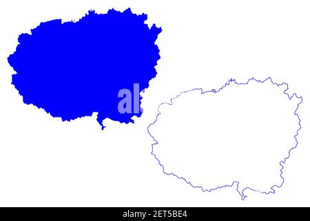 Provincia di Cuneo (Italia, Repubblica Italiana, Regione Piemonte) mappa illustrazione vettoriale, schizzo della mappa Provincia di Coni Illustrazione Vettoriale