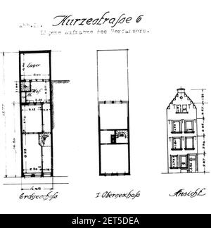 Paul Sültenfuß, Das Düsseldorfer Wohnhaus bis zur Mitte des 19. Jahrhunderts, (Diss. SACHEN), 1922, ABB. 26 Kurzestraße 6. Foto Stock