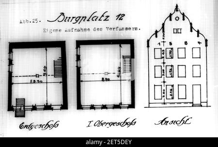 Paul Sültenfuß, Das Düsseldorfer Wohnhaus bis zur Mitte des 19. Jahrhunderts, (Diss. SACHEN), 1922, ABB. 25 Burgplatz 12. Foto Stock