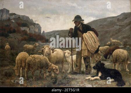 Paul Vayson Berger et ses moutons. Foto Stock