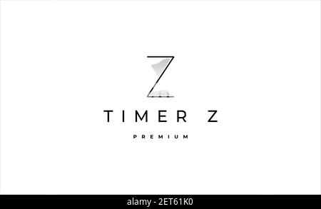 Design vettoriale con l'icona del logo in clessidra Letter Z Foto Stock