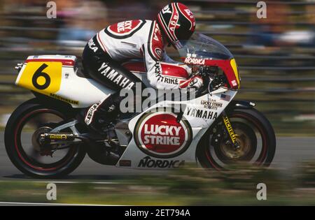 Randy Mamola (USA), Yamaha 500, GP d'Olanda 1986, Assen Foto Stock