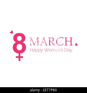 8 marzo International Womens day typography vettore illustrazione EPS10 Illustrazione Vettoriale