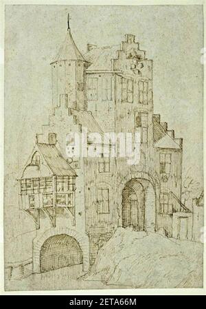 Pellecussenpoort bij Utrecht omstreeks 1585. Foto Stock