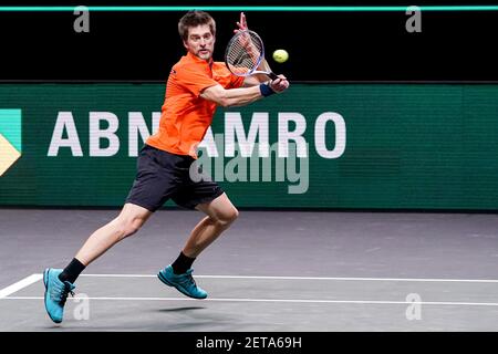 ROTTERDAM, PAESI BASSI - 1 MARZO: Sander Arends dei Paesi Bassi durante il 48e ABN AMRO World Tennis Tournament a Rotterdam Ahoy il 1 marzo 2 Foto Stock