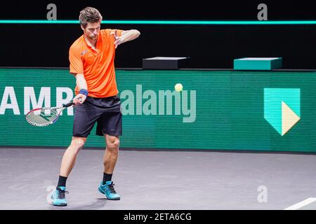 ROTTERDAM, PAESI BASSI - 1 MARZO: Sander Arends dei Paesi Bassi durante il 48e ABN AMRO World Tennis Tournament a Rotterdam Ahoy il 1 marzo 2 Foto Stock