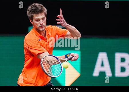 ROTTERDAM, PAESI BASSI - 1 MARZO: Sander Arends dei Paesi Bassi durante il 48e ABN AMRO World Tennis Tournament a Rotterdam Ahoy il 1 marzo 2 Foto Stock