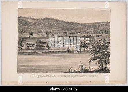 Pennsylvania & Lehigh Zinc Company's works - E. Valois lith. ; Lith di C. Currier. N. Y. Foto Stock