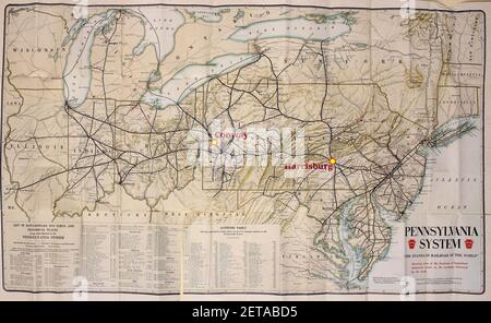 Pennsylvania Railroad System una descrizione delle sue principali linee e filiali (1916) (Harrisburg, Conway). Foto Stock