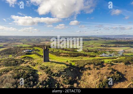 Scrabo Tower vicino a Newtownards in Irlanda del Nord Foto Stock