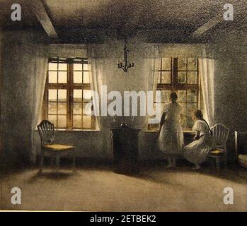 Peter Vilhelm Ilsted (artista danese, 1861-1933) Girls at Window. Foto Stock