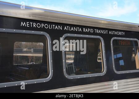 Treno Marta (Metropolitan Atlanta Rapid Transit Authority) ad Atlanta, Georgia, USA Foto Stock