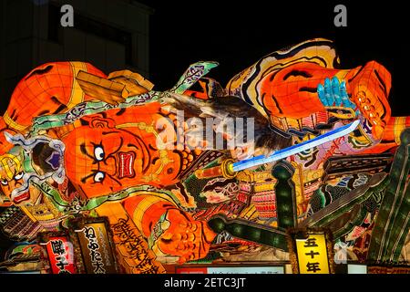 L' Aomori Nebuta Matsuri , 'Aomori Nebuta Festival' . Nel mese di agosto 2015, Giappone. Come uno dei 100 paesaggi sonori del Giappone dal Ministero degli ambientatori Foto Stock