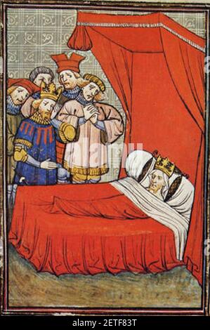 Filippo IV di Francia sdraiato a letto. Foto Stock