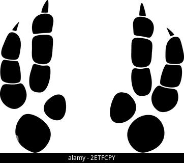 L'impronta dei dinosauri traccia l'illustrazione vettoriale. Sfondo con zampa, artiglio predatore. Illustrazione dell'impronta dei dinosauri perfetta per il tessuto, il wrap e il wallp Illustrazione Vettoriale