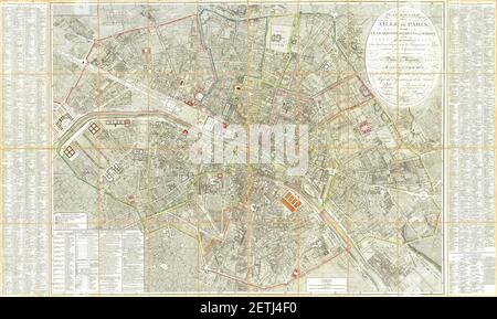 Picquet mappa di Parigi 1814 - U di Chicago. Foto Stock