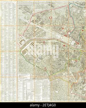 Picquet mappa di Parigi 1814 - U di Chicago sinistra mezzo 400 dpi. Foto Stock