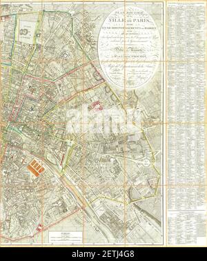 Mappa Picquet di Parigi 1814 - U di Chicago a destra mezzo 400 dpi. Foto Stock