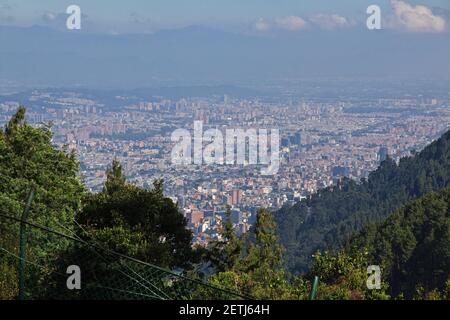 La vista su Bogota dal Monte Montserrat, Colombia Foto Stock