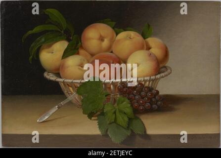 Still Life Basket of Peaches di Raphaelle Peale 1816. Foto Stock