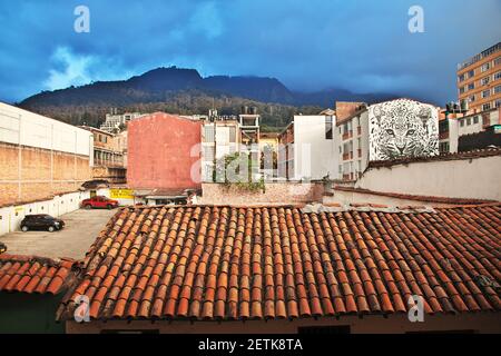 La vista dalla finestra di Bogotà, Colombia, Sud America Foto Stock