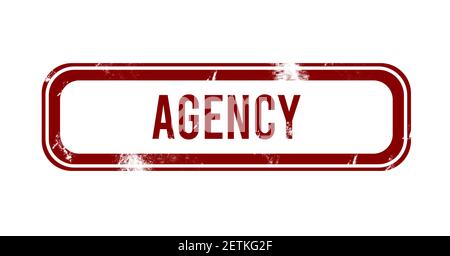 Agenzia - pulsante grunge rosso, timbro Foto Stock