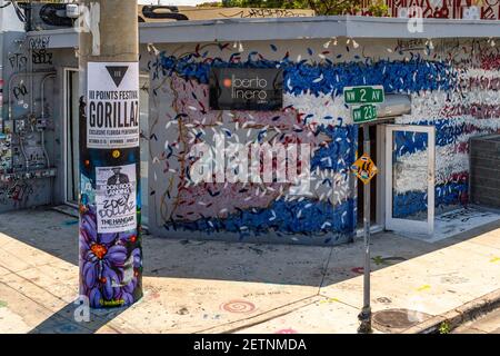 Wynwood Walls e i suoi murales d'arte, Miami, Florida Foto Stock