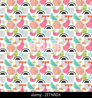 Personaggi multicolori in stile memphis. Illustrazione Vettoriale