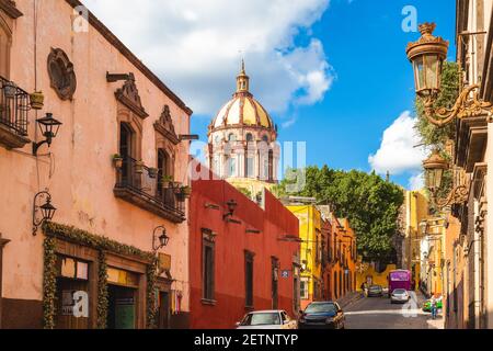 Cupola della Chiesa delle Monache a san miguel De Allende in messico Foto Stock