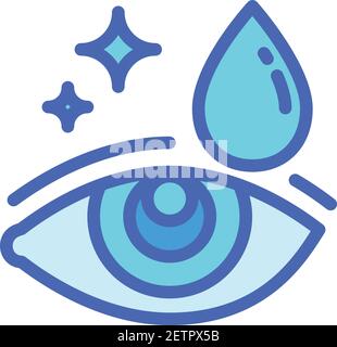 Icona della lente a contatto con gel goccia. Icona vettoriale della lente a contatto con gel Outline Drop per la progettazione del web isolata su sfondo bianco Illustrazione Vettoriale