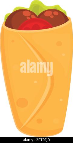 Icona rullo falafel. Cartoon di Falafel roll vettore icona per web design isolato su sfondo bianco Illustrazione Vettoriale