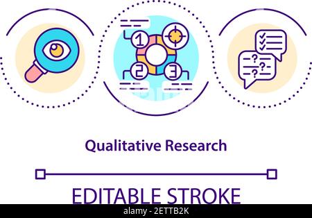 Icona del concetto di ricerca qualitativa Illustrazione Vettoriale