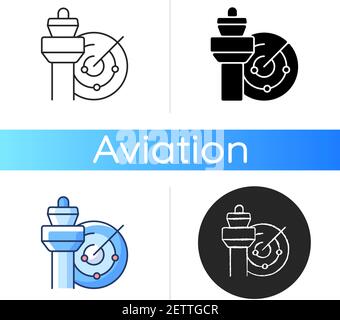 Icona di controllo del traffico aereo Illustrazione Vettoriale
