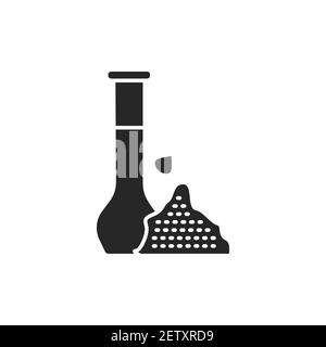 Cumino nero olio vegetale bottiglia di vetro glifo nero icona. Cibo vegetariano sano e naturale. Pittogramma per pagina web, app mobile, promo. PROGETTAZIONE GUI UI UX Illustrazione Vettoriale