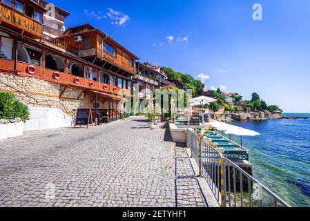 Nesebar, Bulgaria. Msembria antica città sulla costa del Mar Nero provincia di Burgas. Foto Stock