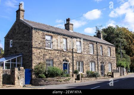 Cottage a schiera su Palmerston Street, Bollington, Cheshire Foto Stock