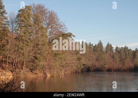 La mia passeggiata in Germania Stoccarda Bärensee meraviglioso paesaggio per Libro Design Calendario Design sfondo con meraviglioso lago mistico acqua mistica Foto Stock