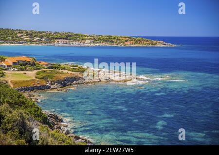 Francia, Haute-Corse (2B), Balagne, Baia di Algajola Foto Stock