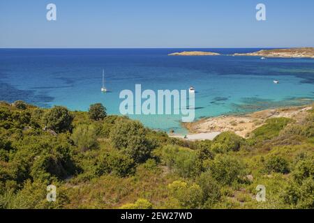 Francia, Haute-Corse (2B), Balagne, Baia di Algajola Foto Stock