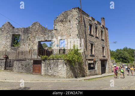 Francia, Haute-Vienne, Oradour-sur-Glane, villaggio martire distrutto durante la seconda guerra mondiale il 10 giugno 1944 dalla società SS Das Reich Foto Stock