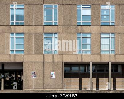 Architettura brutalista del Vanbrugh College, Università di York, Regno Unito Foto Stock